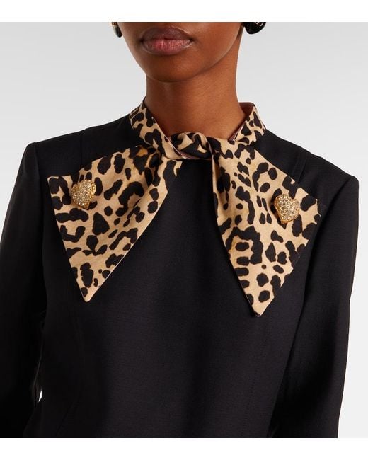 Valentino Black Crepe Couture Bow-Detail Midi Dress