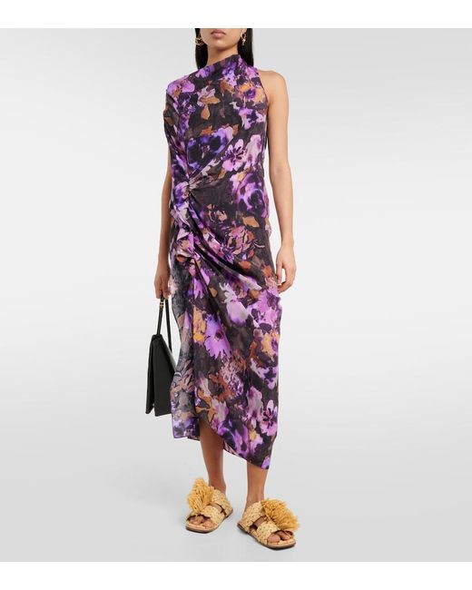 Dries Van Noten Metallic Raffia Espadrille Slides