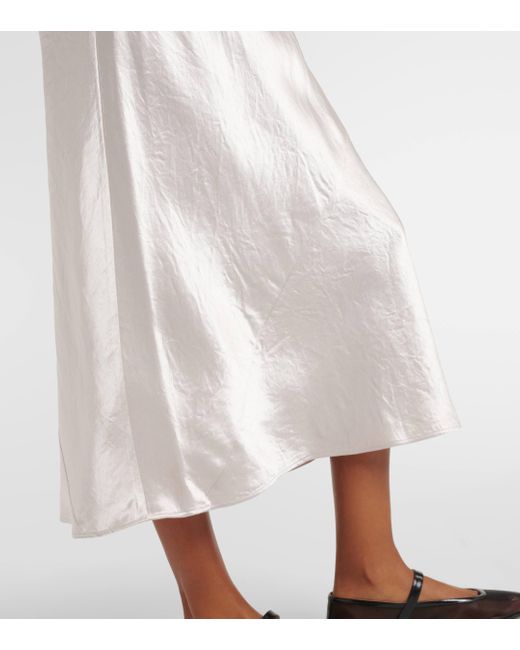 Max Mara White Leisure Talete Satin Midi Dress