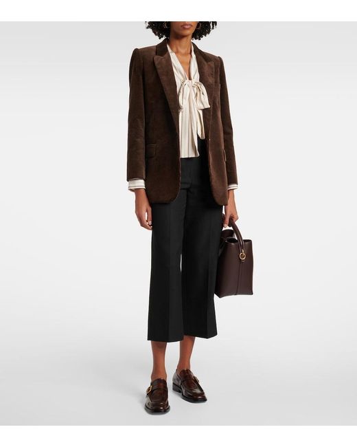 Nili Lotan Natural Angelique Tie-Neck Striped Silk Blouse