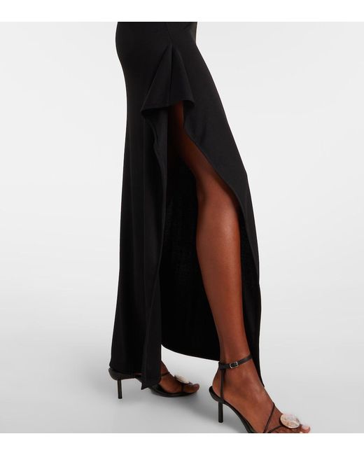 Christopher Esber Black Gathered Jersey Maxi Dress
