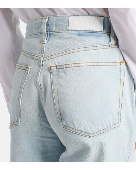 Re/done Blue Loose High-Rise Straight Jeans