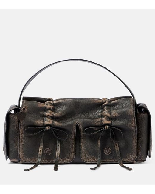 Acne Black Multipocket Leather Shoulder Bag