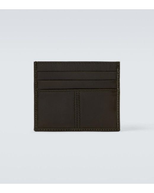 Prada Black Logo Leather Card Holder for men