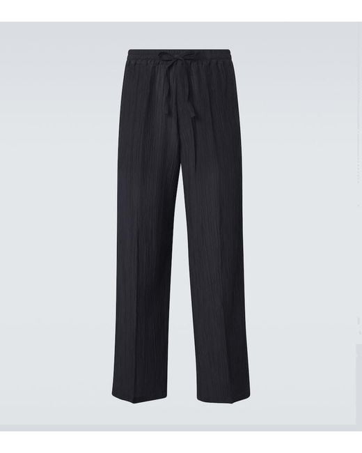 Umit Benan Blue Julian Linen And Cotton Straight Pants for men