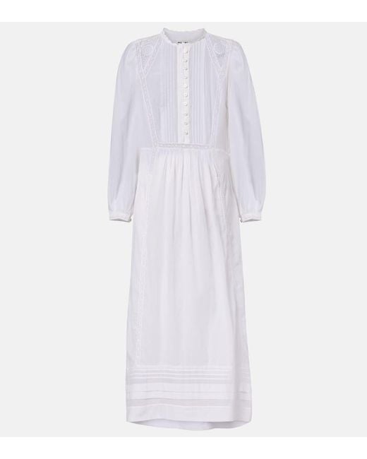 Robe Longue Gisela En Coton A Dentelle Isabel Marant en coloris White