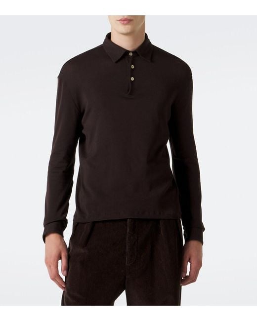 The Row Black Reyes Cotton Jersey Polo Shirt for men