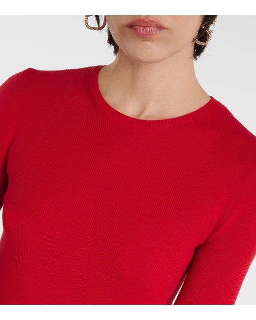 Top Vlogo Signature De Lana Virgen Con Cinturon Valentino de color Red