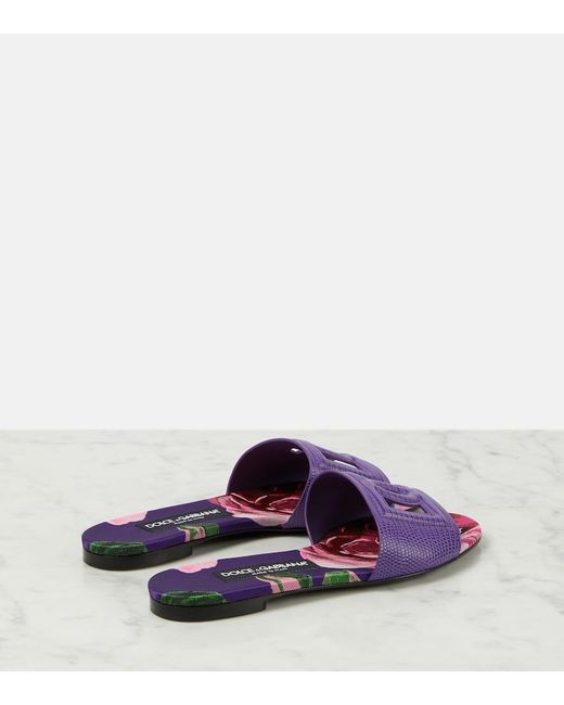 Palas de piel con logo Dolce & Gabbana de color Purple
