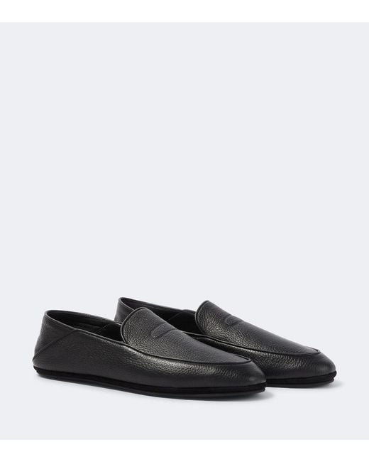 John Lobb Black Kingston Ii Leather Slip-On Shoes for men