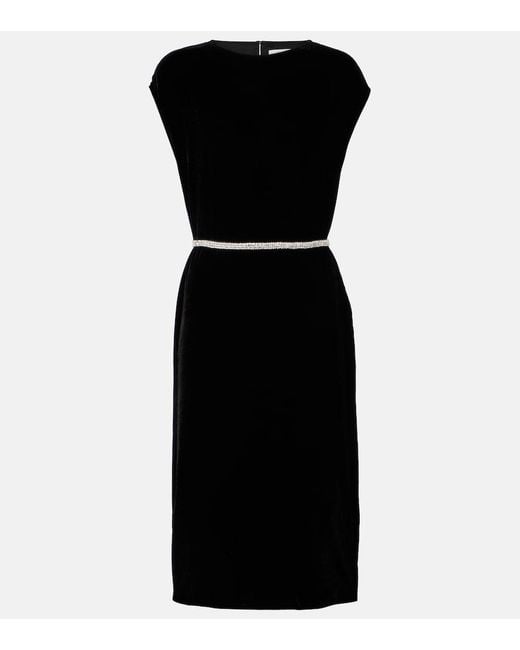 Velvet Black Midi Dress