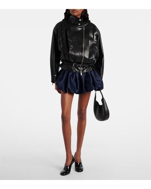 Chaqueta Biker Con Cinturon Self-Portrait de color Black