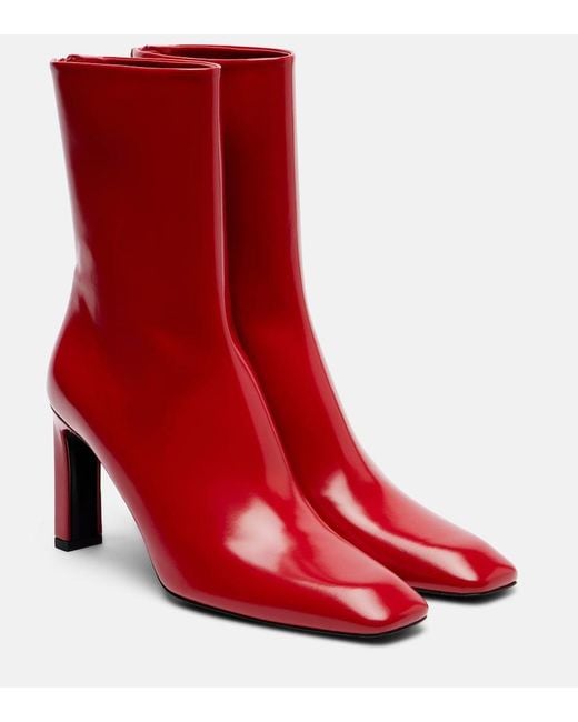 Totême  Red Bar 85 Leather Ankle Boots