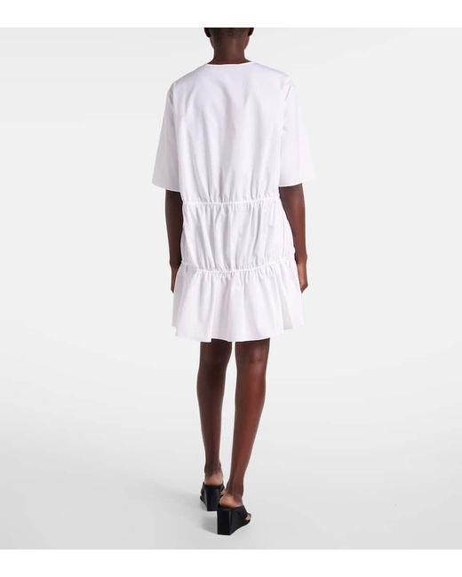 Vestido Corto De Algodon A Capas Alaïa de color White
