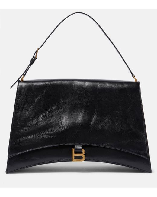 Balenciaga Black Crush Large Leather Shoulder Bag