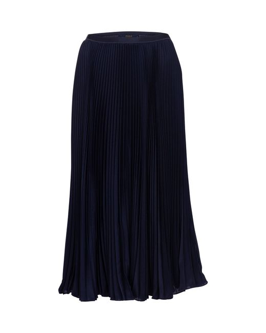 Polo Ralph Lauren Blue High-rise Pleated Midi Skirt