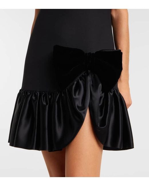 Valentino Black Crepe Couture Ruffled Minidress