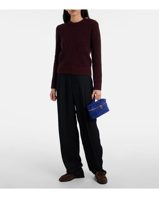 Bottega Veneta Blue Bang Bang Intrecciato Suede Vanity Bag