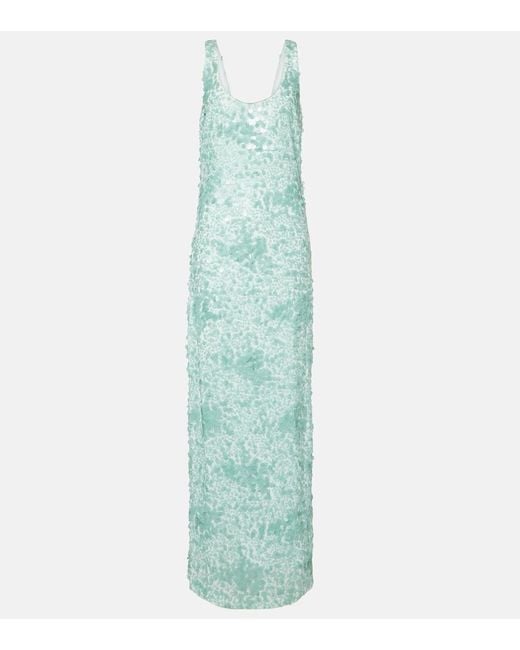 Jonathan Simkhai Green Maxikleid Bex Mit Pailletten