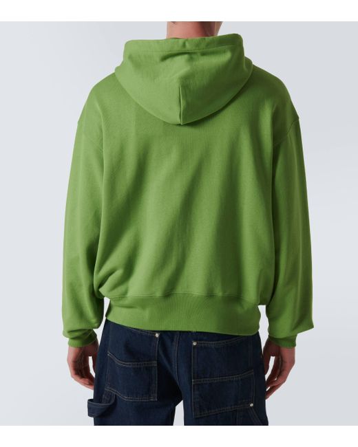 Acne Green Fiah Face Cotton Jersey Hoodie for men