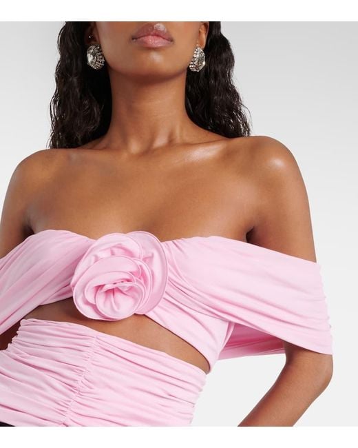 Magda Butrym Pink Off-Shoulder-Top