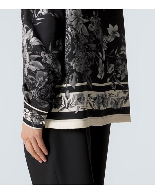 Dolce & Gabbana Black Floral Polka-Dot Silk Shirt for men