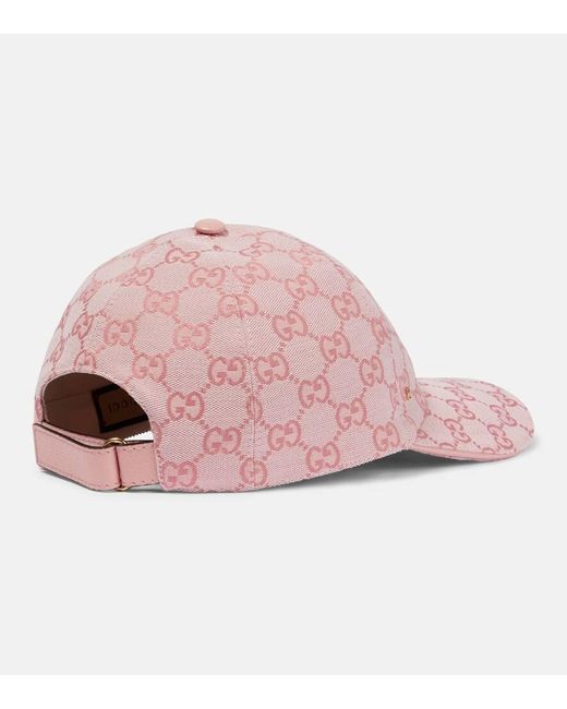 Gucci Pink Baseballcap GG Supreme aus Canvas