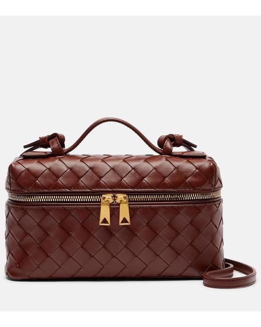 Bottega Veneta Brown Bang Bang Intrecciato Leather Vanity Bag