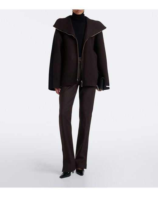 Sportmax Gray Wool-Blend Flared Pants