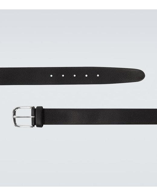 Kiton Black Leather Belt for men