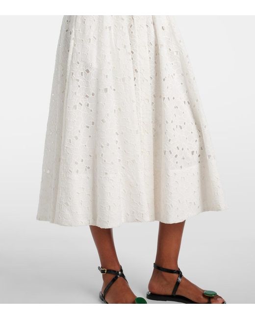 Jonathan Simkhai White Jazz Cotton Broderie Anglaise Midi Dress