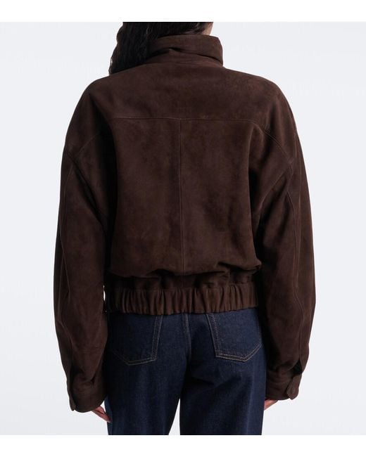 Nour Hammour Black Suede Blouson Jacket