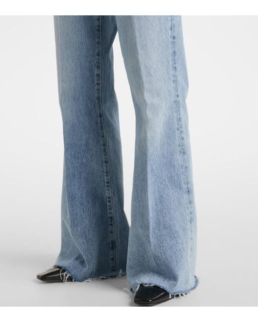 FRAME Blue The Lax High-Rise Flared Jeans