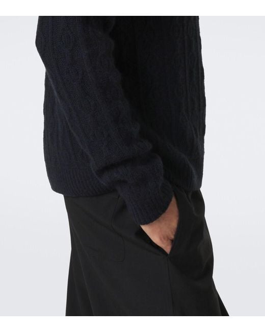 The Row Black Nanni Cable-Knit Cashmere Sweater for men