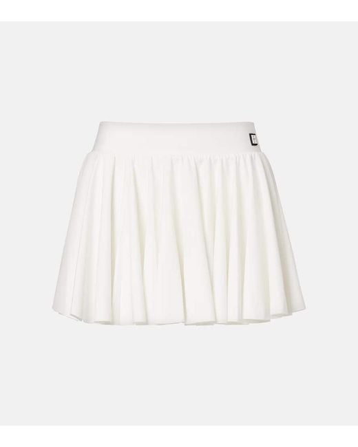 Tory Burch White T Monogram Gathered Jersey Tennis Skirt