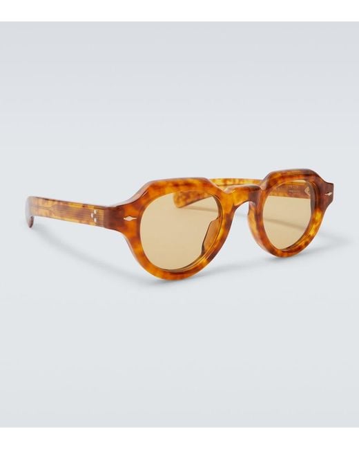 Jacques Marie Mage Brown Kellerman Round Sunglasses for men