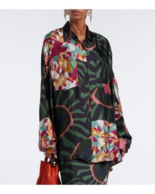 Dries Van Noten Black Printed Twill Shirt