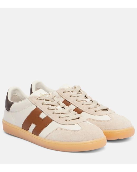 Hogan Natural Cool Leather And Suede Sneakers