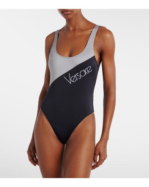 Versace Blue Logo Swimsuit