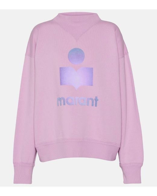 Isabel Marant Pink Moby Logo Jersey Sweatshirt