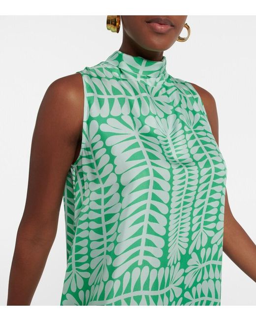Asceno Green Oslo Silk Twill Maxi Dress