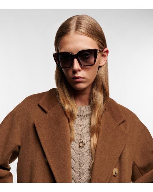 Fendi Blue Ff Diamonds Cat-Eye Sunglasses