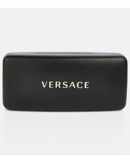 Versace Black Greca Embellished Oversized Sunglasses