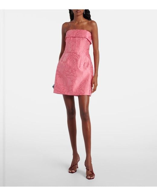 Rebecca Vallance Pink Petra Strapless Satin Minidress
