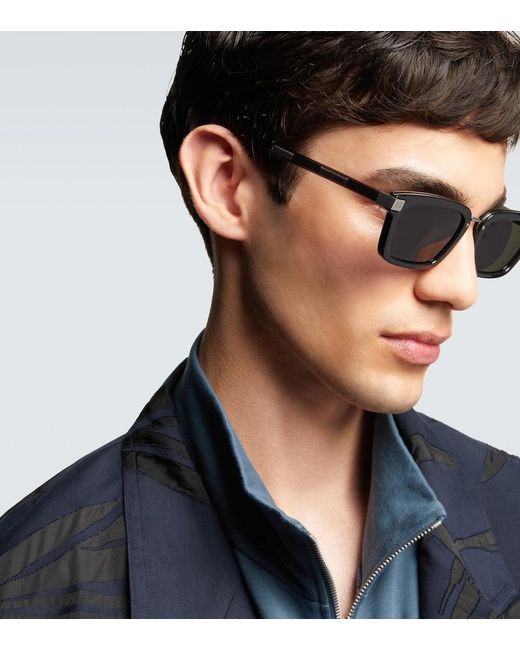 Fendi Gray Sky Rectangular Sunglasses for men