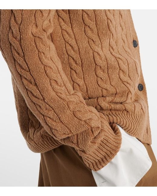 The Row Brown Loneke Virgin Wool Cardigan