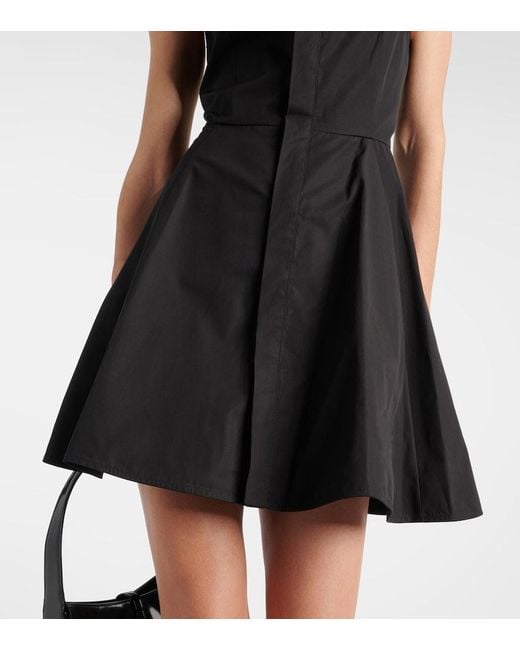 AMI Black Godet Cotton Poplin Shirt Dress