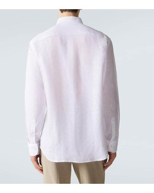 Brioni White Linen Shirt for men