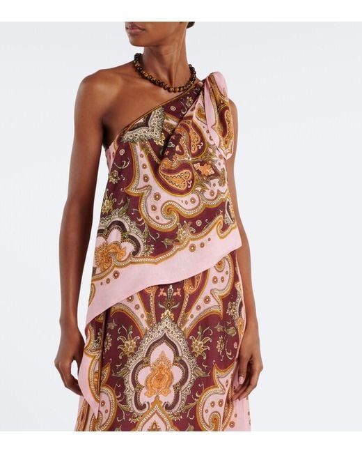 ALÉMAIS Multicolor Porter Printed One-Shoulder Maxi Dress
