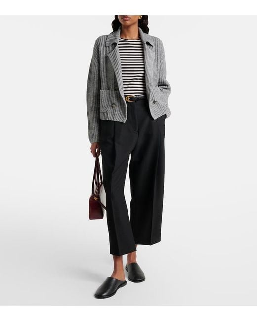 Jardin Des Orangers Gray Cotton And Cashmere Cardigan